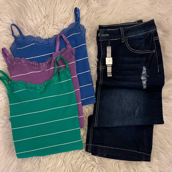 Faded Glory Tops - Striped | tank bundle | set of 3